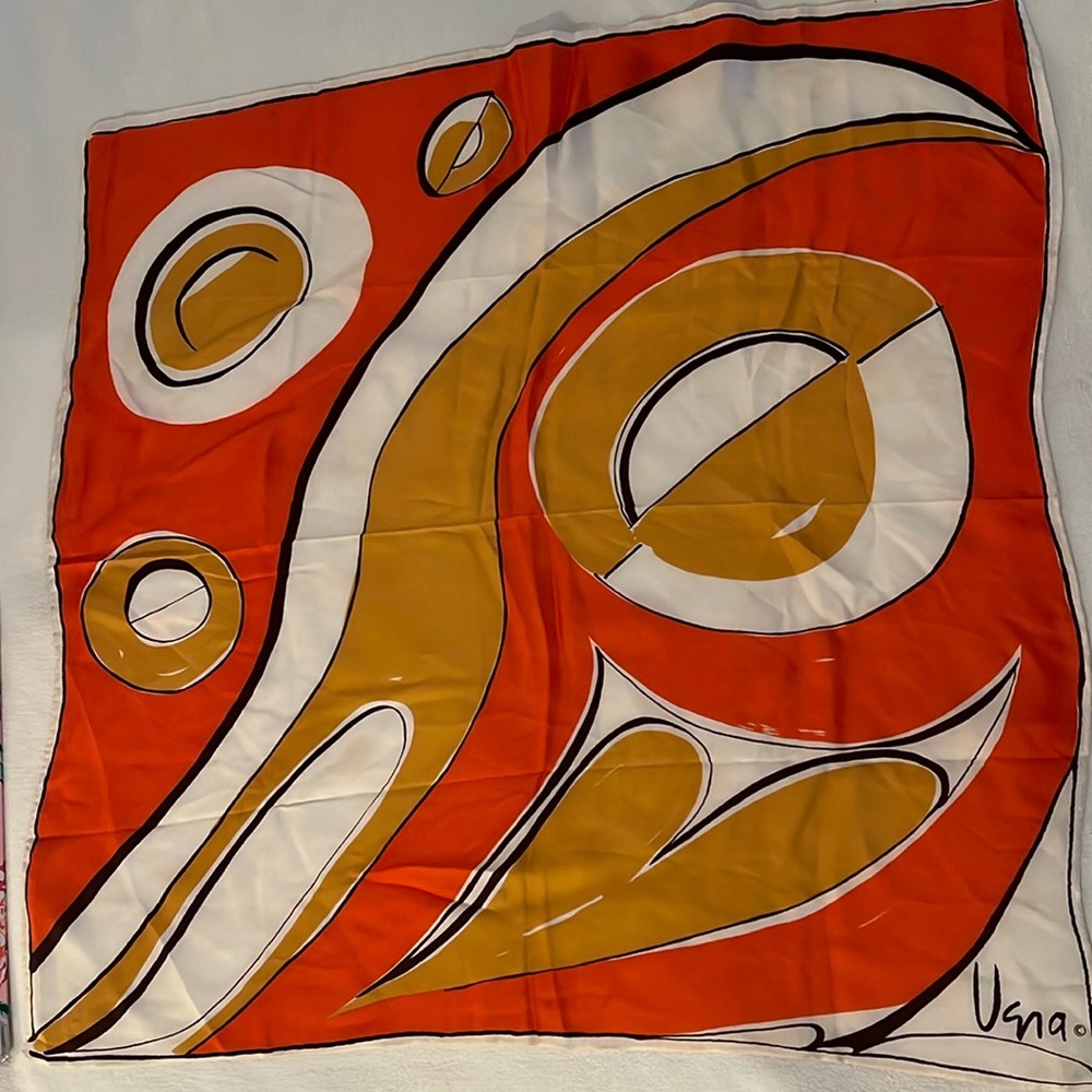 Vintage Uena Abstract 100% Silk Scarf